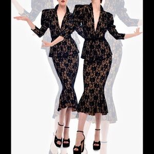 Norma Kamali 2 piece set. Jacket XS Skirt XS EUC